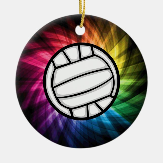 Volleyball; Spectrum Ceramic Ornament (Front)