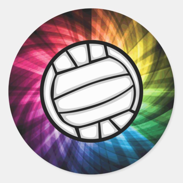 Volleyball; Spectrum Classic Round Sticker (Front)