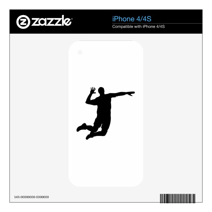 Volleyball Spike Silhouette iPhone 4 Decals