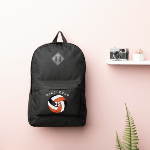 Volleyball Sport Ball in Orange White and Black Port Authority Backpack