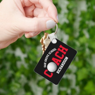 Volleyball Sport Coach - Red Keychain