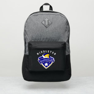 Volleyball Sport in Blue, Gold & White Backpack