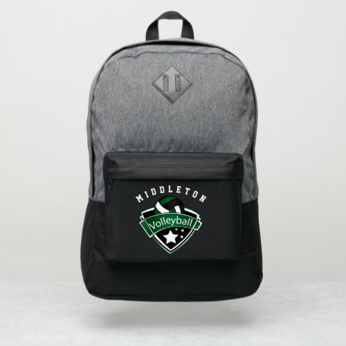 Volleyball Sport in Dark Green White and Black  Port Authority Backpack