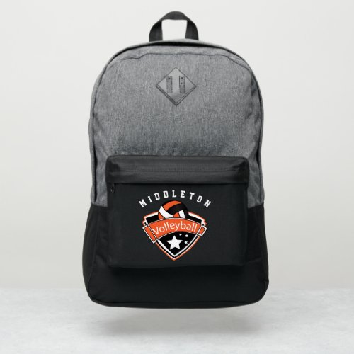 Volleyball Sport in Orange White and Black   Port Authority Backpack