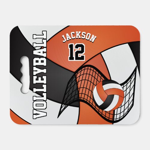 Volleyball Sport in Orange White and Black Seat Cushion