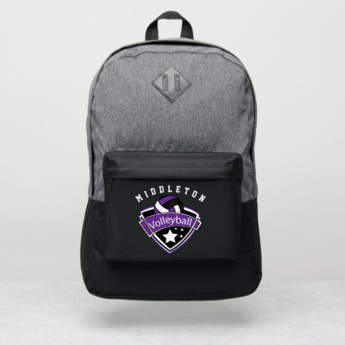 Volleyball Sport in Purple White and Black  Port Authority Backpack