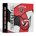 Volleyball Sport in Red, White & Black 3 Ring Binder Volleyball Sport in Red, White & Black 3 Ring Binder