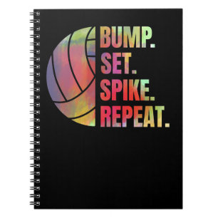 Volleyball Sport Lover Bump Set Spike Repeat 467 Notebook
