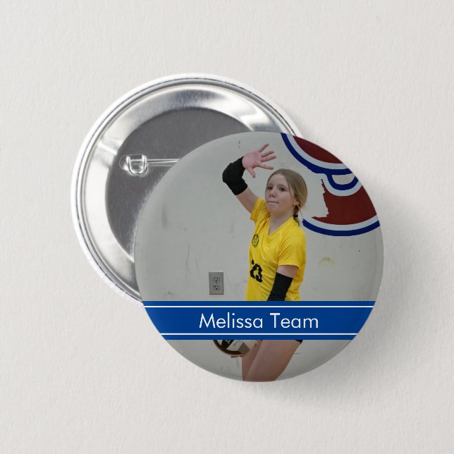 Volleyball Sport Photo  Button (Front & Back)