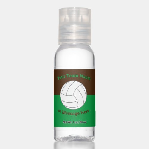 Volleyball Sport Team Color School Name Message Hand Sanitizer