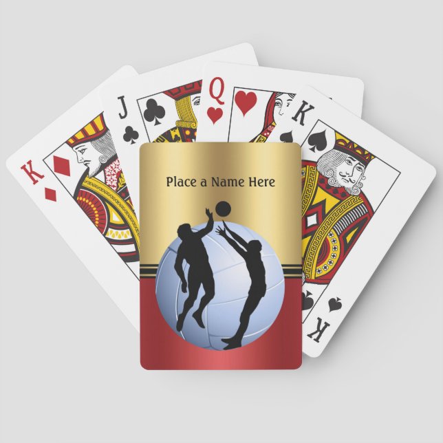 Volleyball Sports ball players personalize Playing Poker Cards (Back)