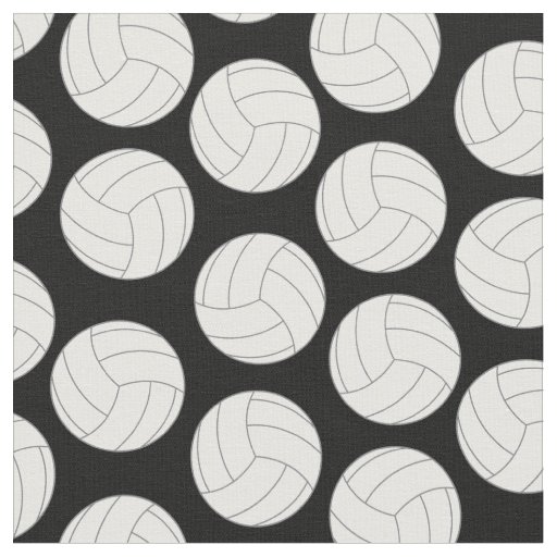 Volleyball Sports Black Fabric | Zazzle