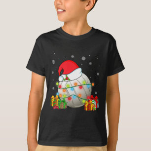 Volleyball Sports Christmas Santa Hat Xmas Lights T-Shirt