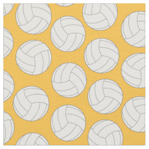 Volleyball Sports Gold Fabric