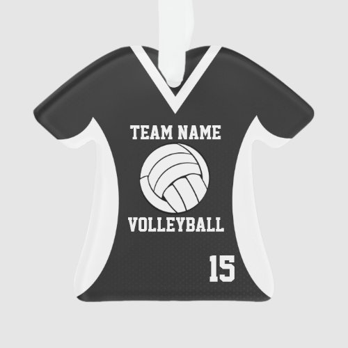 Volleyball Sports Jersey Black with Photo Ornament