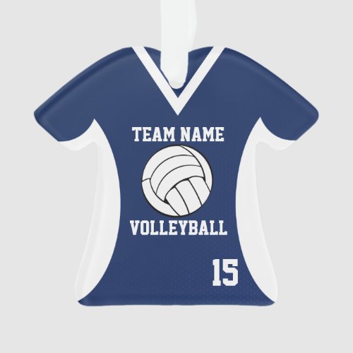 Volleyball Sports Jersey Blue with Photo Ornament