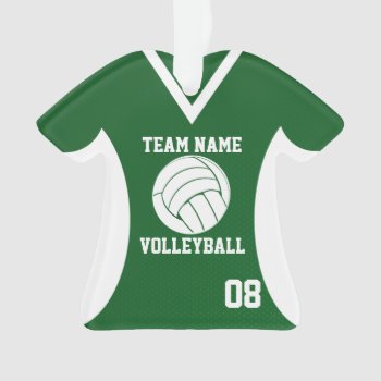 Volleyball Sports Jersey Green With Photo Ornament by tshirtmeshirt at Zazzle