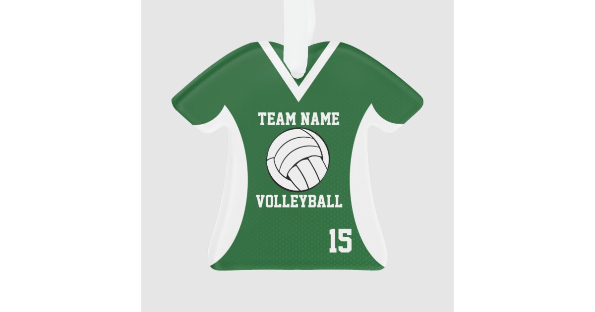 Volleyball Sports Jersey Green with Photo Ornament | Zazzle
