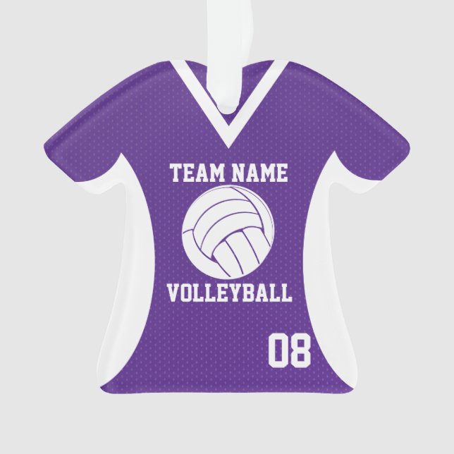 Volleyball Sports Jersey Purple Ornament (Front)