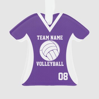 Volleyball Sports Jersey Purple With Photo Ornament by tshirtmeshirt at Zazzle