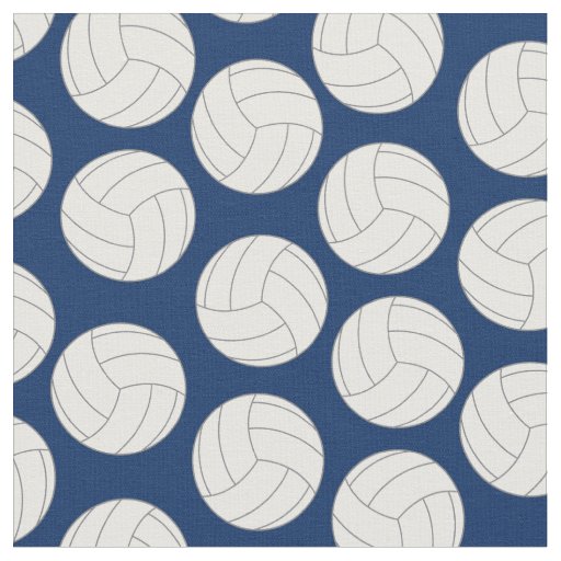 Volleyball Sports Navy Blue Fabric | Zazzle