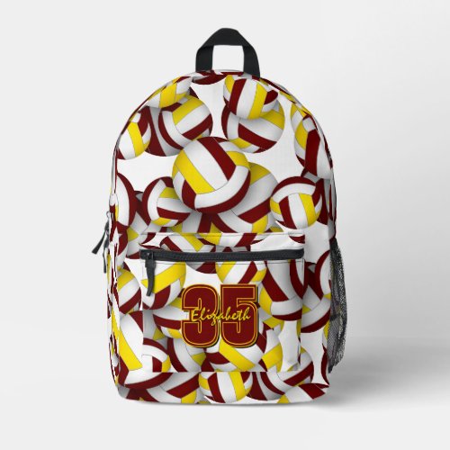 Maroon gold sports team colors volleyball backpack