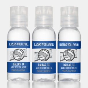 Volleyball Sports Team Ball, Net Custom Text Color Hand Sanitizer
