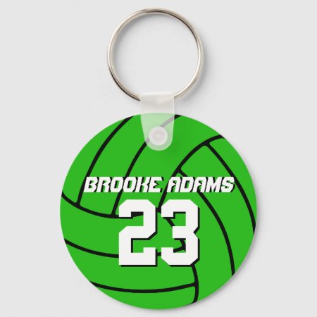 Volleyball Sports Team Keychain Customize Color