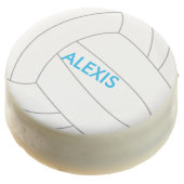 Volleyball Sports Themed Birthday Chocolate Covered Oreo (Angled)