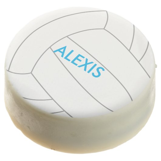 Volleyball Sports Themed Birthday Chocolate Covered Oreo (Angled)