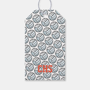 Volleyball Sports White Black Party Personalized Gift Tags