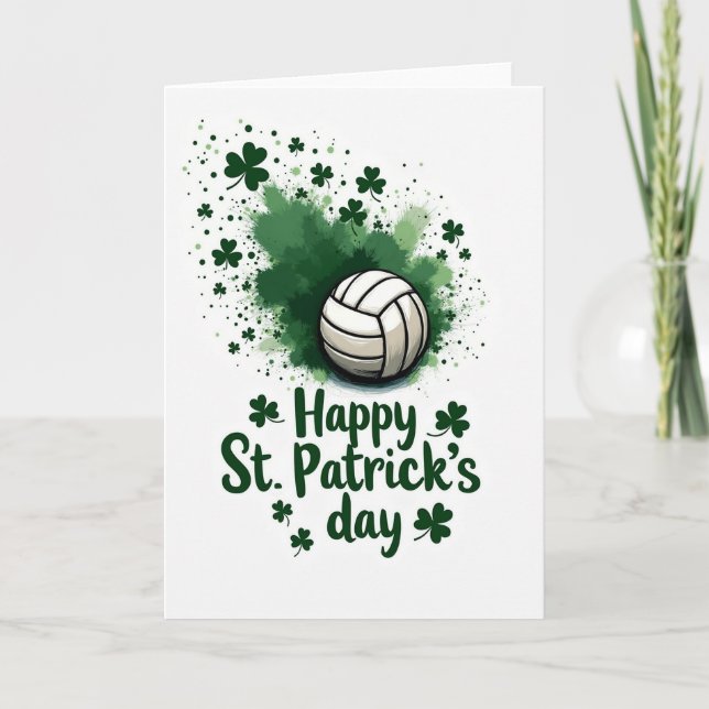 Volleyball St Patricks Day Card (Front)