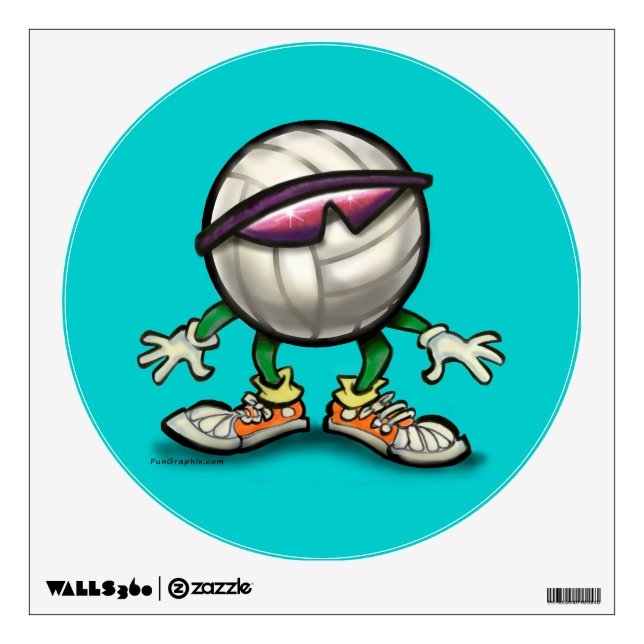 Volleyball Star Wall Decal (Front)