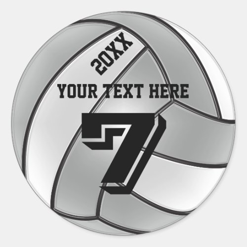 Volleyball Stickers with YEAR YOUR NAME NUMBER