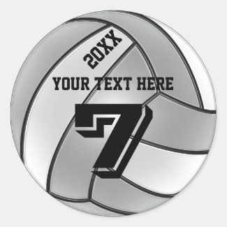 Volleyball Stickers with YEAR, YOUR NAME, NUMBER