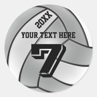 Volleyball Stickers with YEAR, YOUR NAME, NUMBER