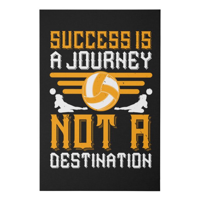 Volleyball - Success Is A Journey Faux Canvas Print (Front)