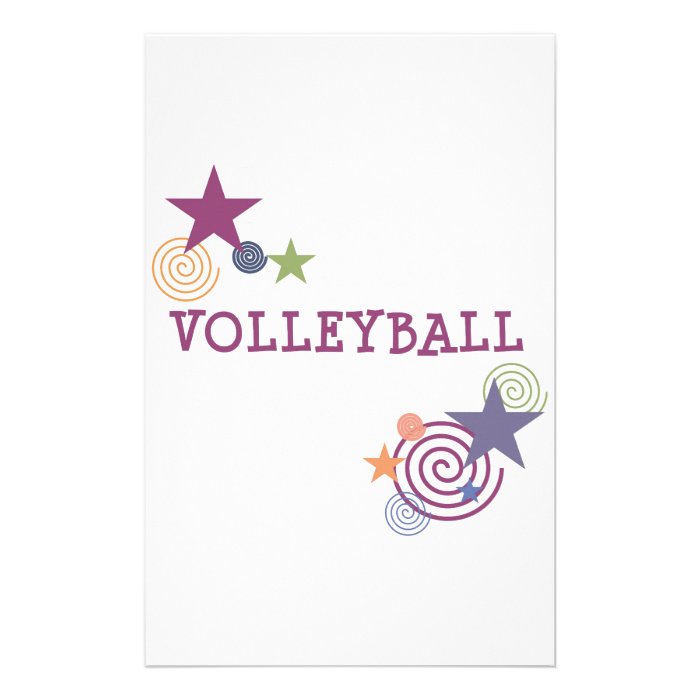 Volleyball Swirl Stationery Paper