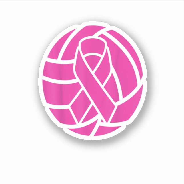 Volleyball T Breast Cancer Volleyball Pink Ribbon  Sticker (Front)