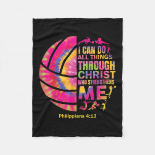 Volleyball T Shirt Teen Girls Women Christian Chri Fleece Blanket