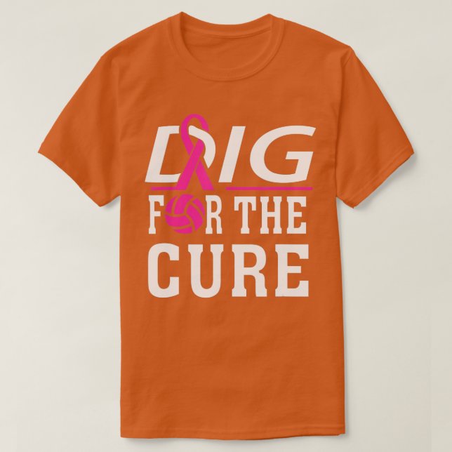 Volleyball Team Breast Cancer Awareness 2  T-Shirt (Design Front)