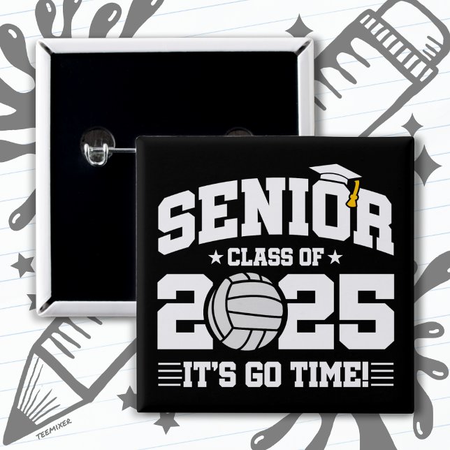 Volleyball Team Class 2025 Graduation Senior 2025 Button (Creator Uploaded)