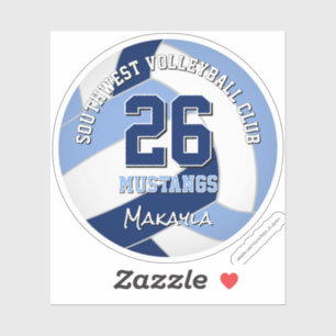 volleyball team colors kids navy light blue sticker