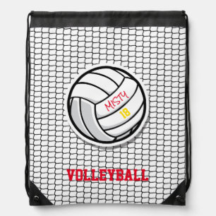 Volleyball Team Colors Player Name Number Net Drawstring Bag