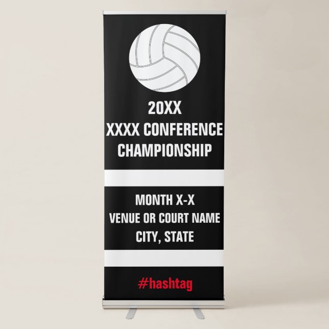 Volleyball Team Conference Championship Tournament Retractable Banner (Front)
