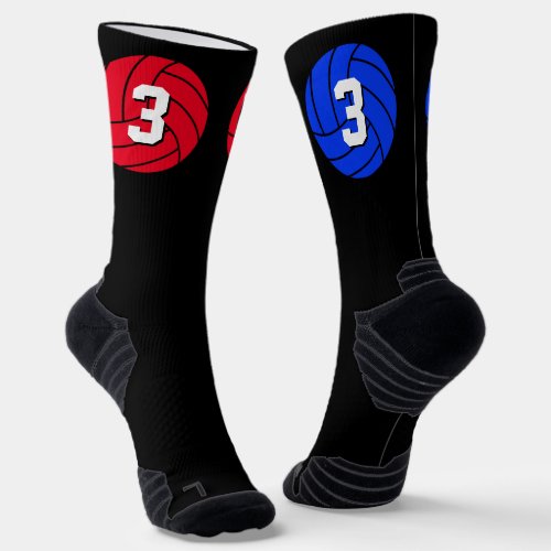 Volleyball Team Custom Colors and Player Number Socks