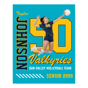 Volleyball Team Custom Photo Jersey Number Sport Poster