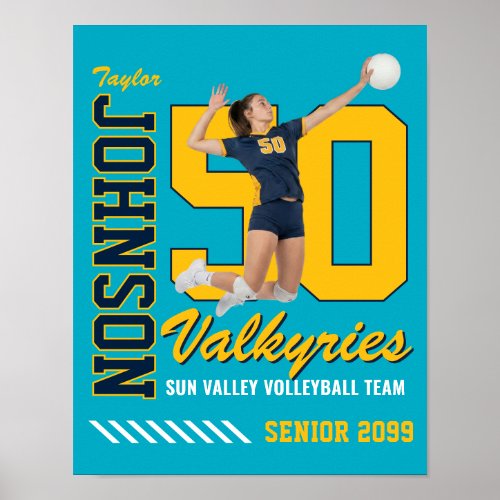 Volleyball Team Custom Photo Jersey Number Sport Poster