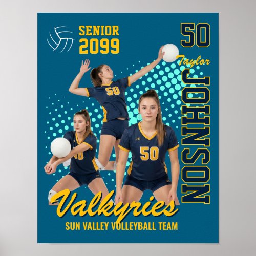 Volleyball Team Custom Photo Senior Night Sports Poster