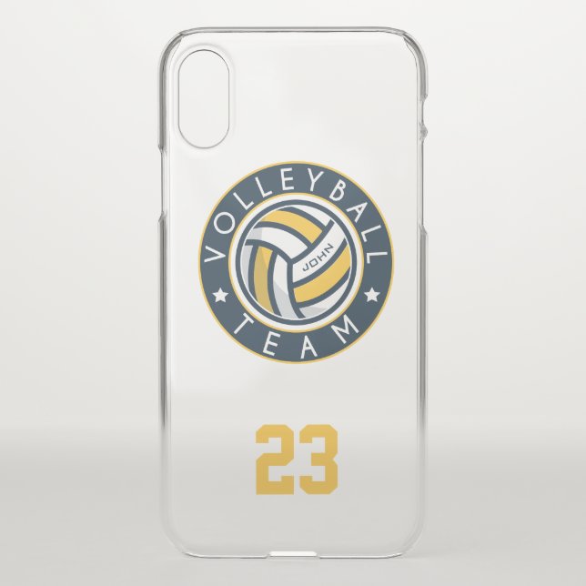 Volleyball Team. Custom Player  Name & Number. Uncommon iPhone Case (Back)